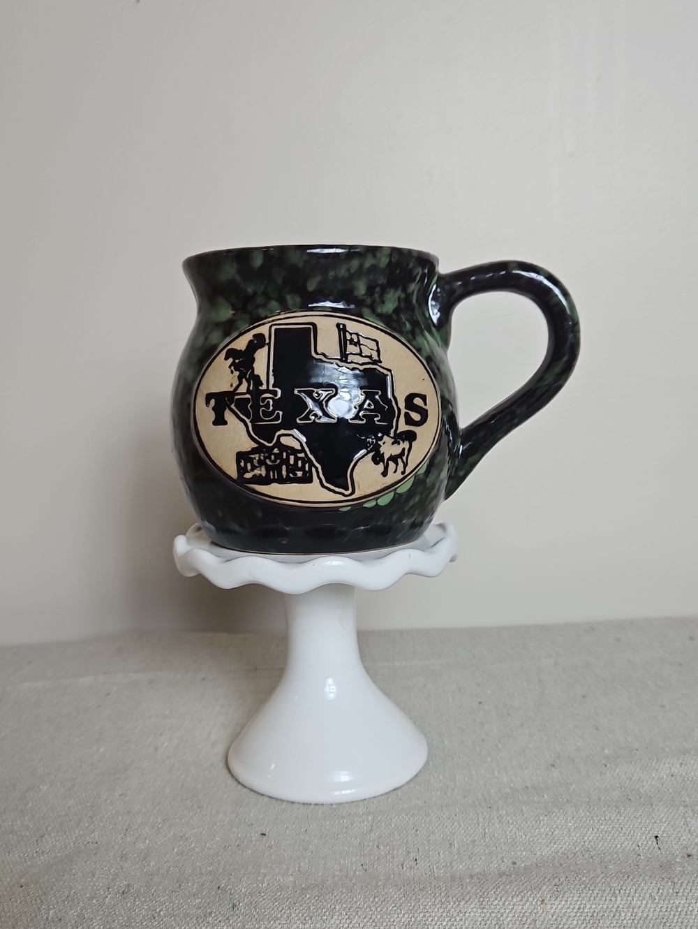 Texas Ceramic Mug in Dark Green